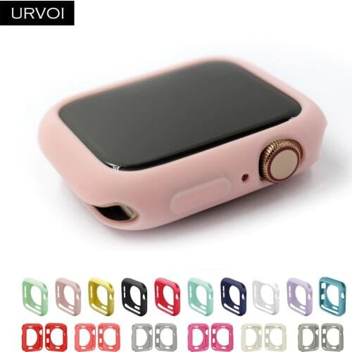 URVOI Cover for apple watch 6 SE 5 4 3 2 1 case for iwatch bumper 38 42 40 44mm candy color tpu protector Ultra-thin frame band