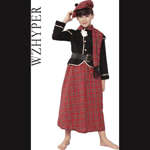 Chid Scotland Ethnic Costume Boys Cosplay Halloween Costumes for Kids Festival Party Performance Costume
