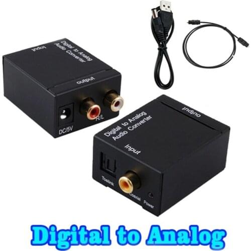 Digital to Analog Audio Converter 3.5MM Jack 2*RCA Amplifier Decoder Optical Fiber Coaxial Signal to Analog DAC Spdif Stereo
