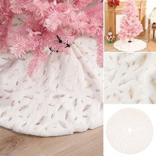Christmas Tree Skirt Bronzing Plush Faux Fur Carpet Christmas Tree Decorations Floor Mat New Year Decor 2022 Home Decor Navidad