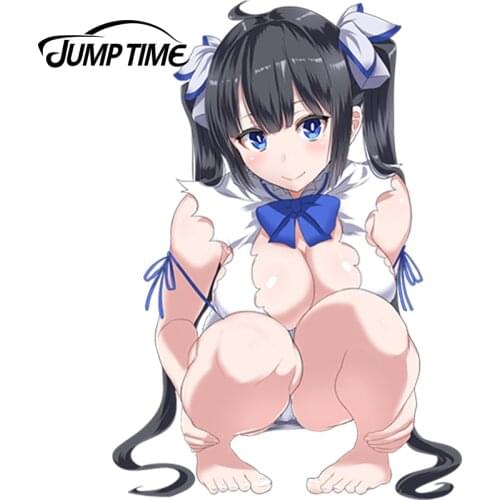 JumpTime 13cm x 9.1cm Car Styling Kawii Sexy Girl Hestia Render Graphic Car Stickers Motorcycle Car Decal