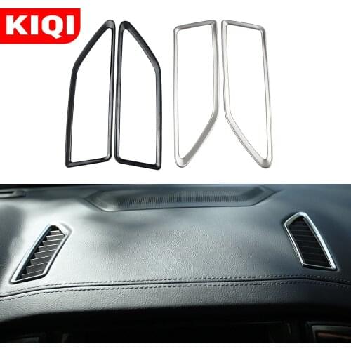 KIQI 2Pcs/Set Middle Air Conditioning Dashboard Vent Cover Trim for Ford Ranger 2015 2016 2017 2018 2019 2020 AC Outlet Stickers