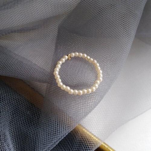 LATS Beautiful Pearl Rings for Women Simple Ins French Romantic Index Finger Student Tail Ring Female Fashion Jewelry Gifts
