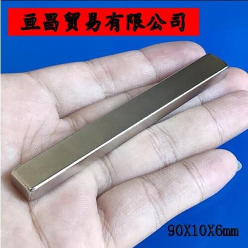 90*10*6 1pc/lot magnet block Rare Earth NdFeB 90x10x6mm Magnet power Neo Neodymium Magnets Craft Model Sheet 90mmx10mmx6mm