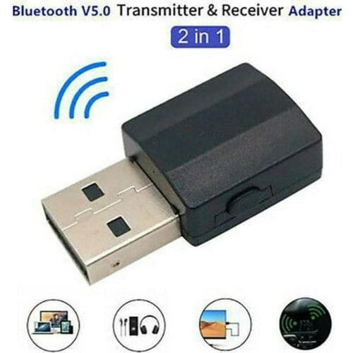 Mini Wireless Audio Transmitter Receiver Bluetooth 5.0 USB Dongle Stereo Adapter Music Audio Receiver Transmitter for TV PC Car