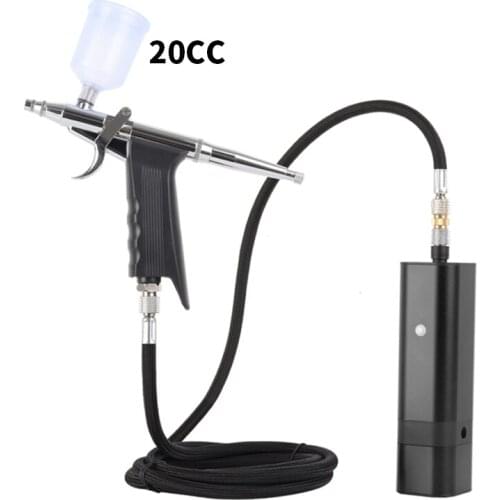 Mini Compressor Set Red Machine with Gravity Trigger Type Spray Gun for Art Model Body Paint Artist Makeup Nail Tattoos Cake Too