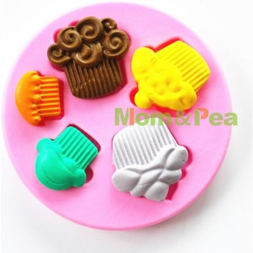 Mom&Pea 0745 Free Shipping Cupcake Shaped Silicone Mold Cake Decoration Fondant Cake 3D Mold Food Grade Chocolate Mold