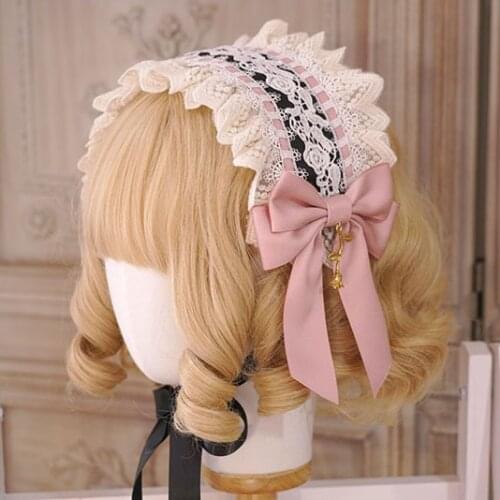 Nakamura Rose Lace Handmade Beautiful Headband Hairband Headwear Detachable Bows Lolita Collection Original Design Cute