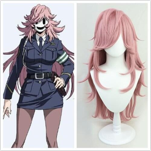New Arrival Anime High-Rise Invasion Yayoi Kusakabe Cosplay Long Pink Hair Heat Resistant Synthetic Wig Halloween Party