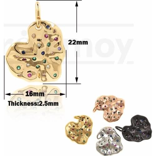 Micro Pave Shaped Pendant For Valentines Day Gift DIY Bracelet Necklace Earring Accessories 22x16x2.5MM