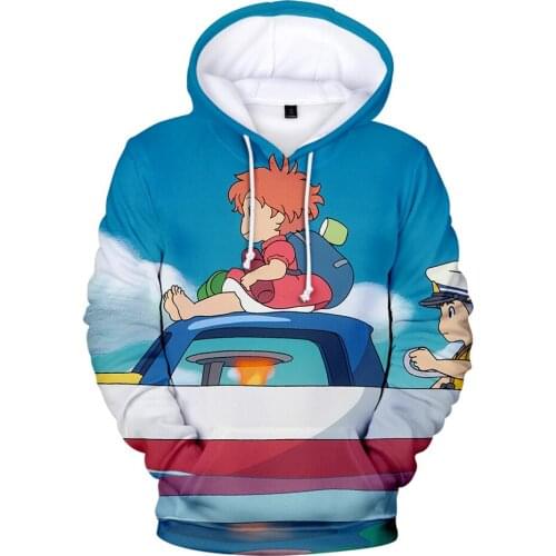 Popular Kawaii Kids Hoodies 3D Print Ponyo on the Cliff Fashion Boys/Girls Sweatshirts Hot Sale Harajuku Long Sleeve Hoody