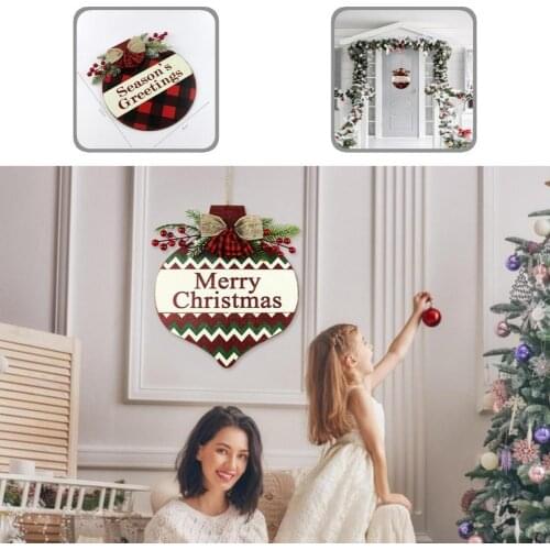 Portable Good Christmas Wooden Front Door Sign Wood Welcome Sign No Rough Edge for Bedroom