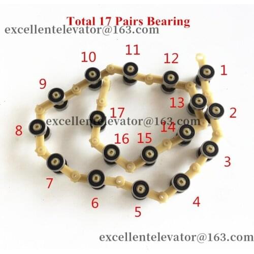 SCH409214 Handrail Newel Chain Single Fork 17 Pairs Bearings 609 Material Fiber Glass Use for for Schindler 9300 SJEC Escalator