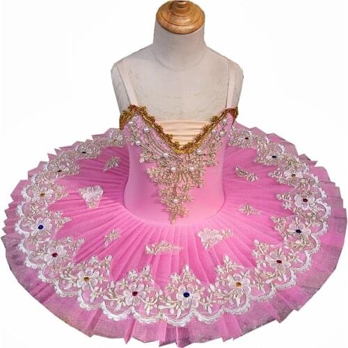 Professional Ballet Tutu Swan Lake Pink Dance Costume Lace Embroidered Girls Classical Ballet Tutu Leotard Ballet Dress For Kids