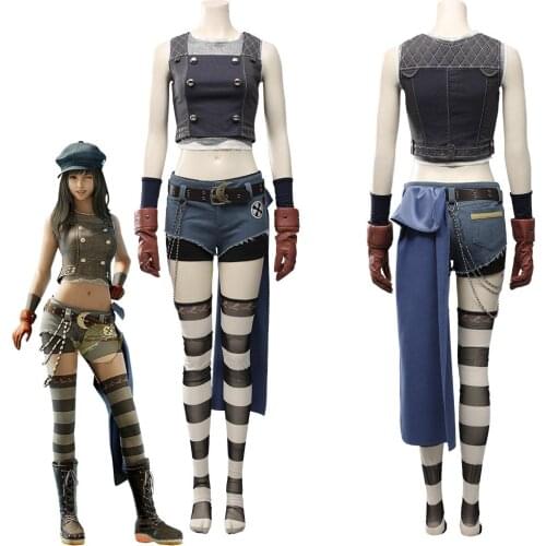 Remake Final Cosplay Fantasy VII FF Kyrie Canaan Cosplay Costume Women Girls Top Shorts Sock Suit Halloween Carnival Costume