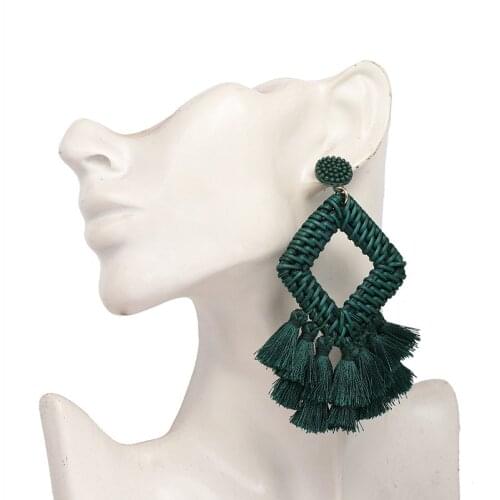 Earrings 2021 Trend New Ethnic Style Vintage Fairy Grunge Tassels Fashion Jewelry Accessories Boho Exquisite Weaving Earrings