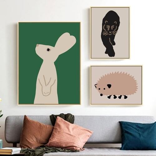 WTQ Modern Animal Posters Leopard Canvas Painting Poster Boho Style Minimalist Wall Decor Wall Art Picture Room Decor Home Decor