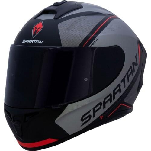 Spartan Draken Gear Helmet Full Face Motorcycle Helmet Matte Black Gloss Fluorescent Yellow Blue Single Visor Sizes XS To XL