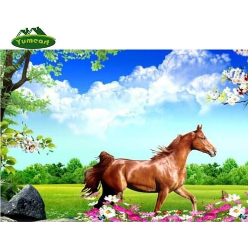 Free Running Horses Diamond Painting Crystal Cross Stitch Rhinestone Embroidery Resin Craft Home Decor Mosaic Pattern Paiting