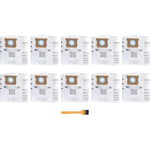 10 Pcs Vacuum Filter Bag for Shop Vac 5-8 Gallon Type E,Dry Wet Disposable Collection Dust Bags, 9066100,90661,906-61