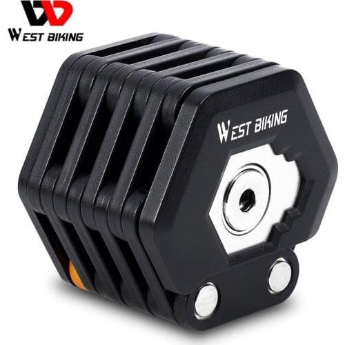 WEST BIKING Bike Alloy Steel Chain Lock Strong Security Anti-Theft Mount Bracket Hamburg-Lock Bike Accessories Folding Lock