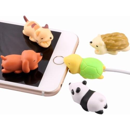 Animal Doll Cable Bite Protector for Iphone cable Winder Cable chompers rabbit dog cat Animal doll Protectors Bite Dropshipping