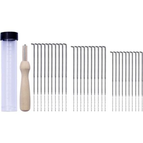 30Pcs/Set Mixed Felting Needles Wool Felt Tools with Bottle (S,M,L Each Size 10pcs)