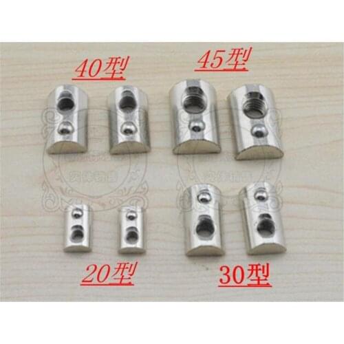 30PCS M4 M5 M6 M8 Spring Nut For 3030 Aluminum Profile Round Roll T Slot Elastic Nut Carbon Steel Aluminum Connector