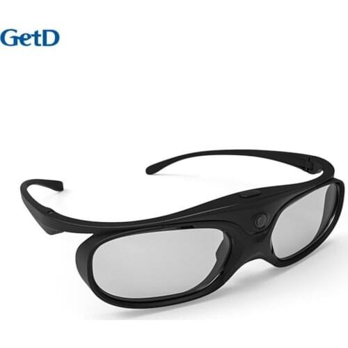 GL2100 3D Glasses Smart High-definition Image Rechargeable Black Active Shutter Movie Eyeglasses for DLP LINK 3D Projectors/TVs