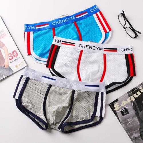 4Pcs Mens underwear Ice silk Briefs shorts summer breathable close-fitting comfortable boxer shorts panties for men boxers male