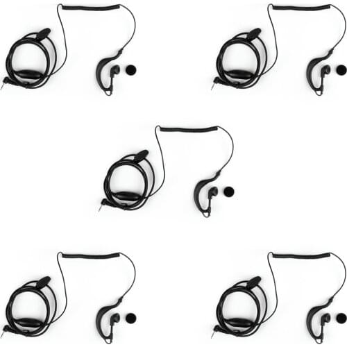 Artudatech For Motorola T5420 T6200 T6220 2.5mm G-Shape Curve 2-Way Radio Earpiece Headset PTT