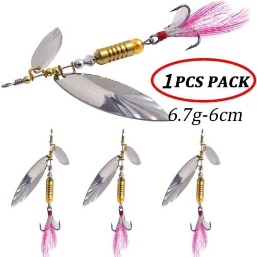 1Pcs 6cm-6.7g Sequins Spinner Fishing Lures Bass Crank Bait Artificial Hard Fish Lure Sinking Swimbait Fishing Tackle