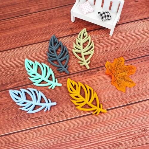Chenkai 10PCS Silicone leaf Teether Toys Chewable Baby Teether Shape Products Nursing Gift Accessory BPA free