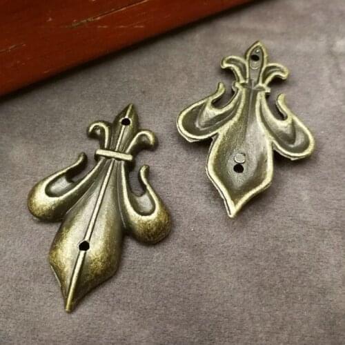 4pcs/lot Brass Furniture Decorative Corner Brackets Jewelry Box Wood Case Feet Leg Vintage Metal Corner Protector 46*28mm