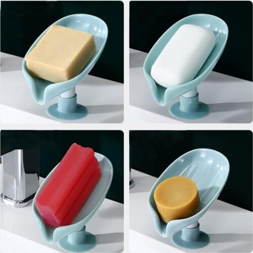 Soap Holder Suction Cup Bathroom Soap Box Shower Kitchen Sponge Drain Tray