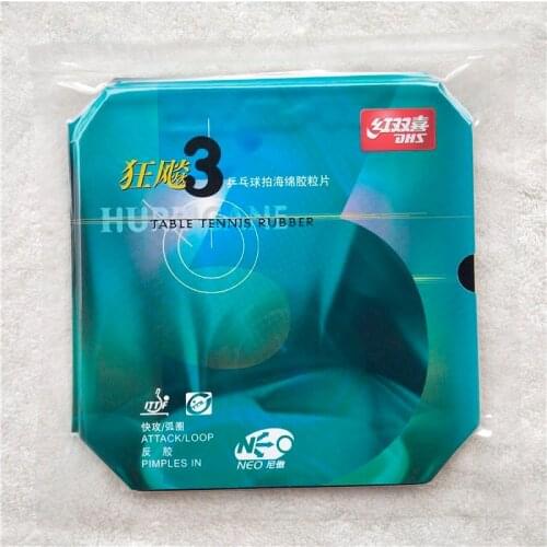 DHS NEO Hurricane 3 Attack / Loop Pips-In Table Tennis Rubber With Sponge PingPong rubbers 2.15mm 2.2mm