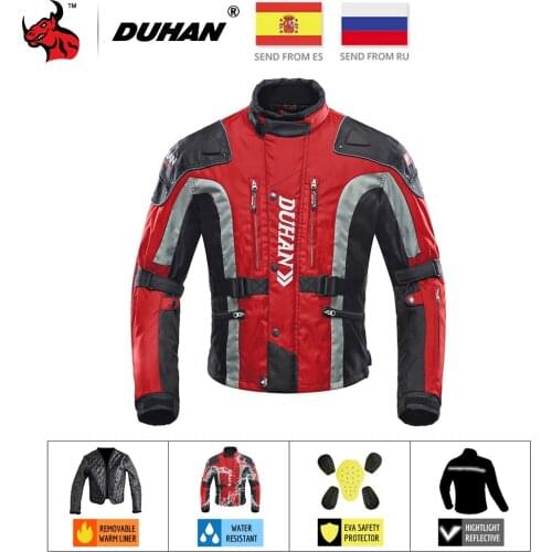 DUHAN Motorcycle Jacket Cold-proof Moto Motocross Jacket Motorbike Riding Racing Clothing Men Chaqueta Moto Protective Gear