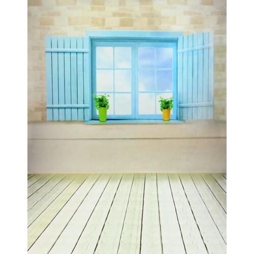 5x7ft Wooden Floor Window Photography Backdrops Photo Props Studio Background