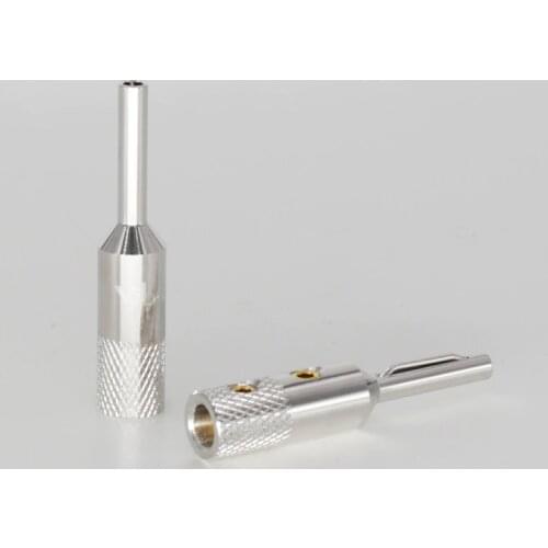 Hifi Audio High quality VB-401R 4PCS Pure Copper Silver Plated Banana Plug