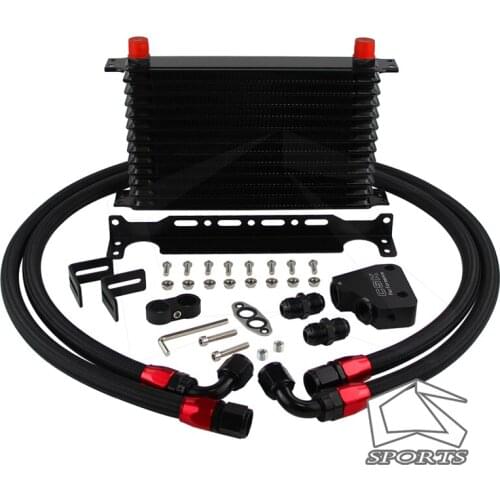 13 Row Engine Oil Cooler Kit+Sandwich Plate adapter Fit For LS1 LS2 LS3+Bracket Kit