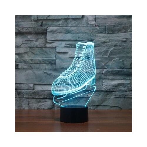 Hot NEW 7color changing 3D Bulbing Light Roller skates illusion LED lamp creative action figure toy Christmas gift
