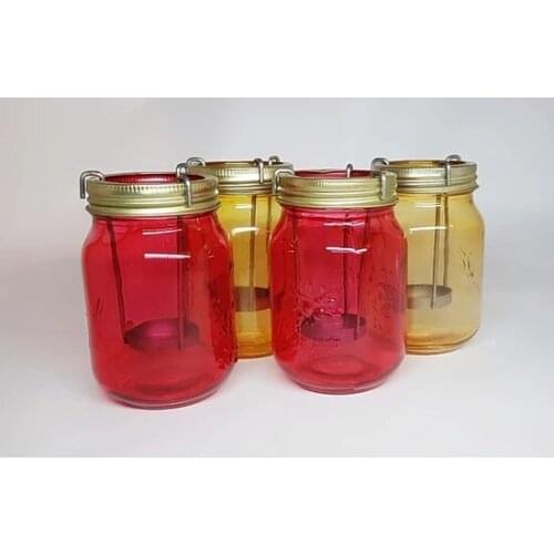 Workshop Decorative Glass Jar candle Holder Red candle and candlestick свеча и подсвечник vela y candelero