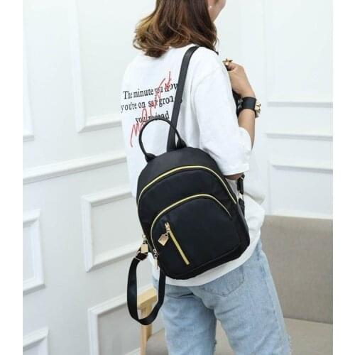 Mini Backpack Women Solid Waterproof Zipper Bag Female Small Vintage School-bags Workout Office Lady Girls Portable Purse