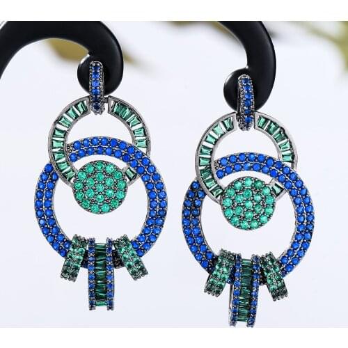 Missvikki Gorgeous Luxury Brazilian Romantic Dangle Earrings For Women Wedding Engagement Party Trendy Cubic Zircon Dubai Bridal