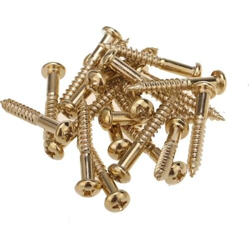 Musiclily Pro Guitar Tremolo Bridge Mounting Screws for Strat, Gold (Set of 20)