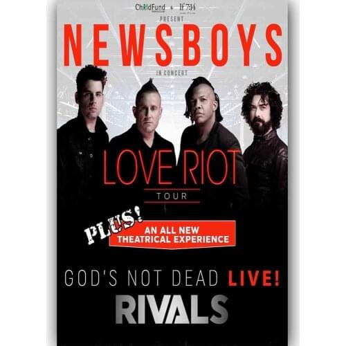 New Newsboys Love Riot Tour Music Band-Silk Art Poster Wall Sicker Decoration Gift