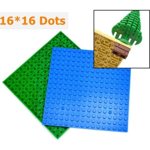 2PCS Double-sided Baseplates 16x16 Dots DIY Building Blocks Bricks 16*16 Dots Assemblage Construction Toys Compatible With 91405