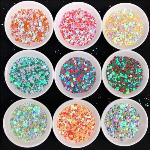Wholesale 1KG Mix Colors Nail Sequins Multi Size 1-4mm Dot Loose Sequin Paillettes for Manicure,Carnival Wedding confetti