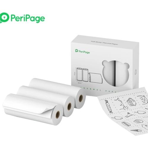 PeriPage 3 Roll 77x30mm Self-Adhesive Thermal Paper Sticker BPA-Free Printable Sticky Paper for PeriPage A9/A9s/A9 Pro/A9 Max