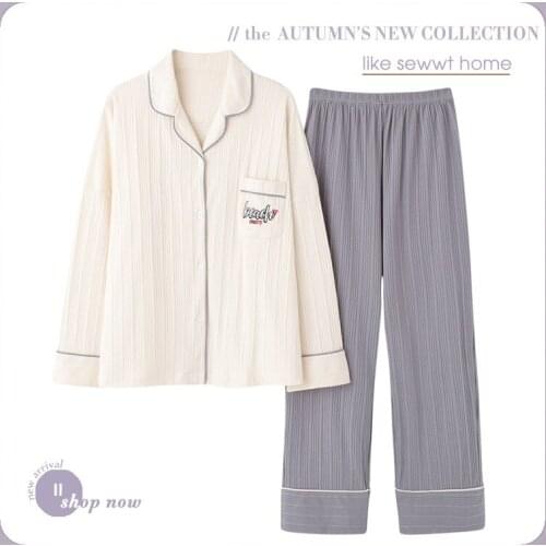 Sanderala Sexy Women Cotton Pajama Sets Lingerie Colorful Soft Print Female Underwear Nightgown Home Wear Full Length Pants